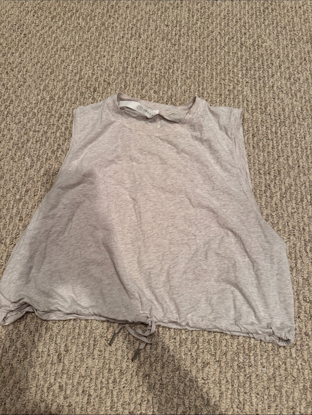 lululemon athletica Light Gray Sleeveless Drawstring Tank